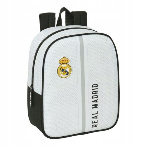 Real Madrid C.F. 24/25 Kids Backpack White & Gray - Sporty Style with Zip Closure