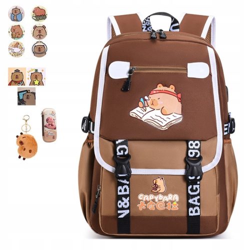 Vibrant Large School Backpack with Multiple Compartments and Accessories