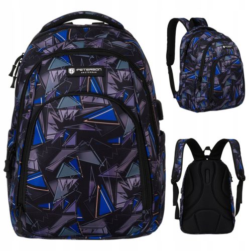 Peterson® School Backpack with USB Charging Port for Boys and Girls