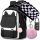 School Backpack & Accessories Set with Cat Design, Lockable Zip, Water-Resistant