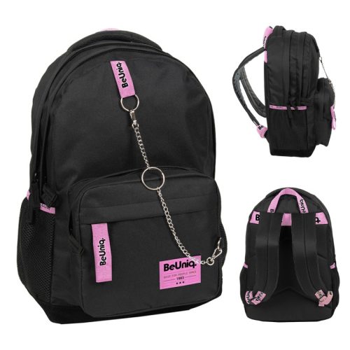 Dual Compartment PASO Be Uniq School Backpack with Chain Detail