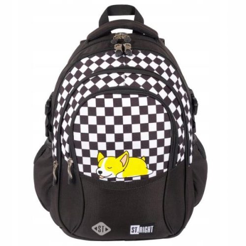 Youth School Backpack St.Right Majewski BP01 Corgi Checkered Design