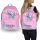 Pink School Backpack for Girls, Spacious 40x27x15 cm with “Ohana means family” Stitch Design