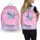 Pink School Backpack for Girls, Spacious 40x27x15 cm with “Ohana means family” Stitch Design