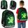Pixel Green Youth School Backpack 23L - Minecraft Style Multi-Compartment