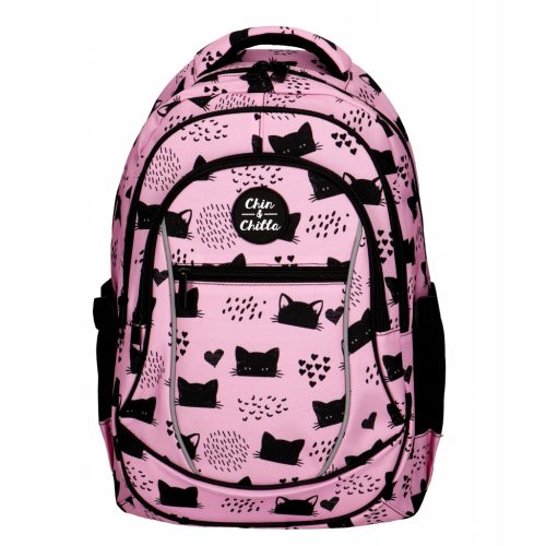 Pink Kitty School Backpack - Spacious Multi-Compartment Design for Elementary Grades 4-8