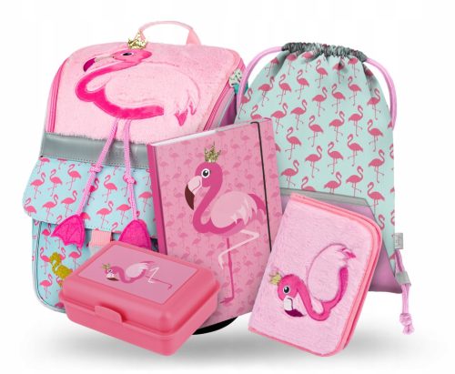 BAAGL Zippy Flamingo 5-Piece School Set: Backpack, Pencil Case and More!