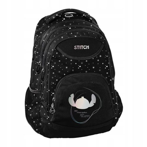 BeUniq Stitch "Makes You Happy" Black Backpack - Ideal for School