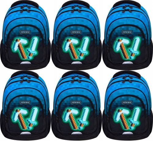 Astra Astrabag Blue Pixel AB330 - Stylish, Ergonomic Three-Compartment Backpack, 20L