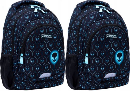 2x Astra Astrabag Neon UFO AB330 Backpack, Three Compartments, 20L Capacity