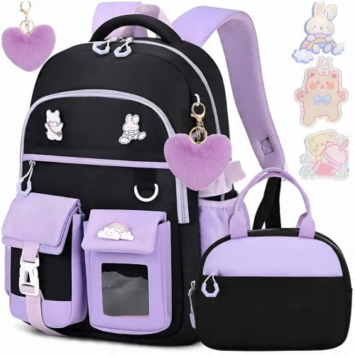 6-in-1 School Backpack Set for Girls Including Lunch Bag and Accessories