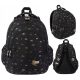 Stylish STRIGHT Black and Gold Infinity Theme Youth School Backpack for Girls