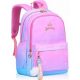 Colorful Rainbow School Backpack with Pom Pom Keychain - A4 Compatible, Waterproof