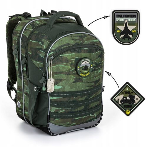 Topgal COCO 23040 Military Camo Themed School Backpack for Grades 1-4