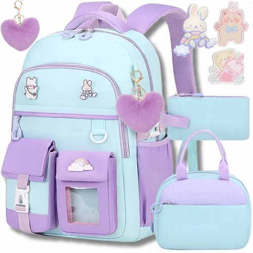 Complete School Backpack Set for Girls with Lunchbox and Pencil Case