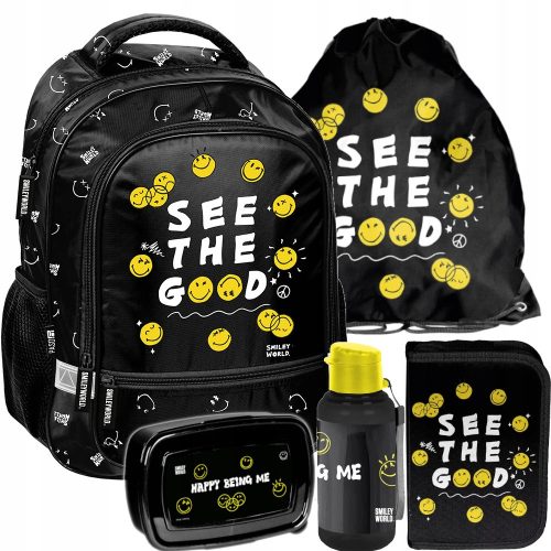 PASO School Backpack with Smiley Design for Boys & Girls - Durable and Comfortable