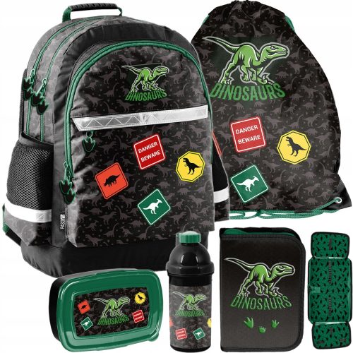 Durable and Reflective Dinosaur School Backpack for Boys Grades 1-6