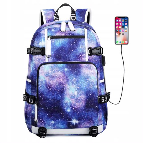 Stylish Waterproof School Backpack with Multiple Pockets and USB Port