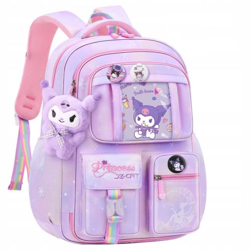 Zenoluxe Kuromi Multi-Compartment Waterproof Backpack for Grades 3-9