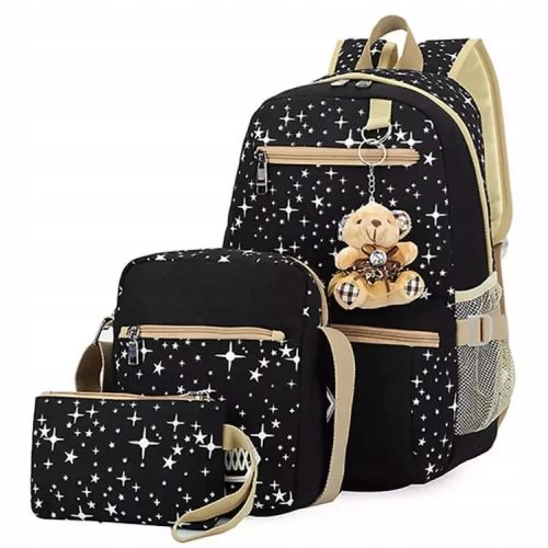3-in-1 School Backpack Set with Matching Bag and Pencil Case Plus Keychain