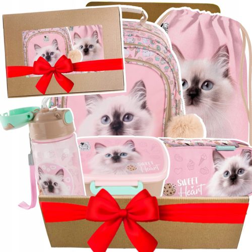 Cleo & Frank 5-in-1 Kitten Theme Backpack Set for Girls