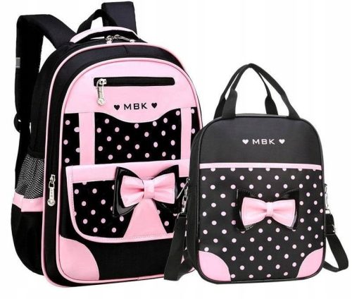 Girls' School Backpack with Bow and Bonus Handbag - Comfort and Style