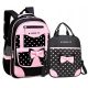 Girls' School Backpack with Bow and Bonus Handbag - Comfort and Style