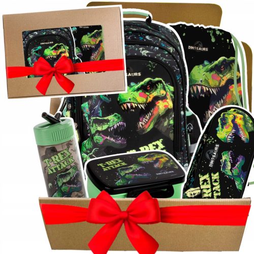 5-in-1 Dinosaur Themed School Backpack Set for Boys - Includes Accessories