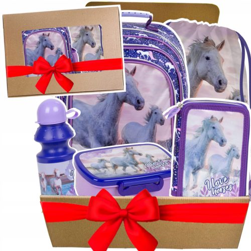 5-in-1 "Horse" Themed School Backpack Set for Girls by Derform