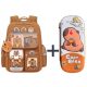 Kapibara Themed School Backpack with Charm & 3D Pencil Case Set