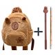 Adorable Capybara-Themed Children's Backpack with Plush Straps and Free Pen & Pencil