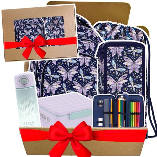 Fairy-Themed 5-Piece School Set with Backpack, Pencil Case, Gym Bag, Water Bottle, and Lunch Box