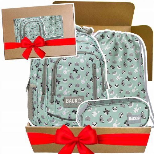 BackUP 3-Piece School Set – Animal Friends Theme: Panda, Rabbit, Raccoon & More