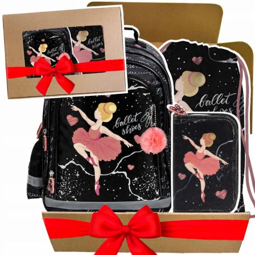 3-in-1 Ballerina Themed School Backpack Set for Girls (Grades 1-3)