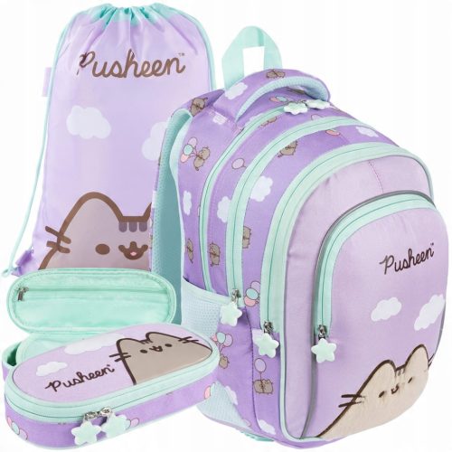 Pusheen Violet School Set: Backpack, Pencil Case & Sports Shoe Bag