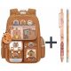 Capybara Themed Waterproof School Backpack with Pen & Pencil Set