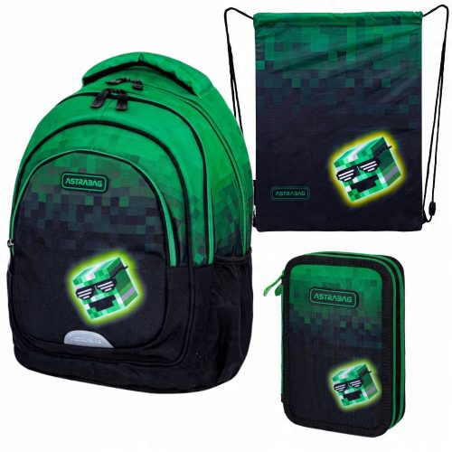 Pixel Hero Astra Youth School Backpack Set with Pencil Case and Gym Bag