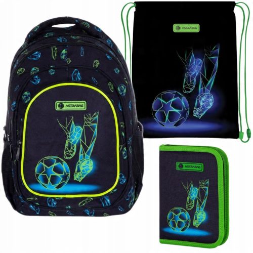Youth Football Motion School Backpack Set with Pencil Case and Shoe Bag