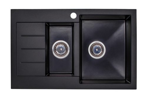 DARFOR 1.5 bowl sink, black granite