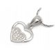  Silver RHOD. HEART pendant + CHAIN, necklace