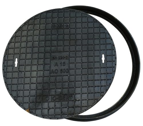  Round CAST IRON HATCH AO 600. Septic tank cover made of cast iron