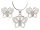  Silver RHOD. necklace and earrings BUTTERFLIES, chain