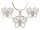 Silver RHOD. necklace and earrings BUTTERFLIES, chain