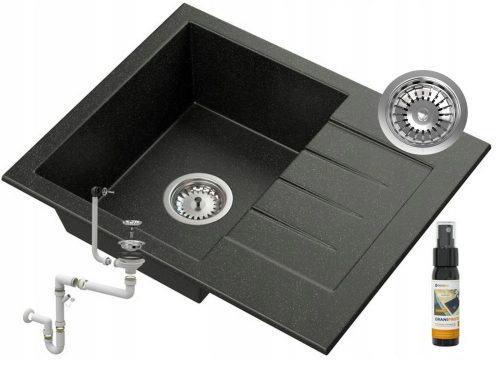 Granitan Milano single-bowl sink, black granite