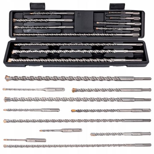 SDS plus drill bits 5–16 mm, 11 pieces, drill bits for concrete, stone