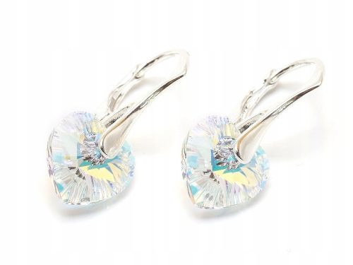  GemSilver Crystal Heart Earrings Silver