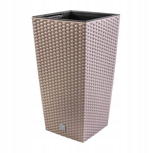  Prosperplast flowerpot 17 cm x 17 x 32.4 cm, plastic in brown and beige tones