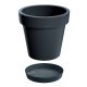  Prosperplast flowerpot, 34.5 cm x 34.5 x 31.8 cm, diameter 34.5 cm, plastic in grey and silver