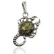  SCORPIO - SILVER PENDANT WITH NATURAL AMBER