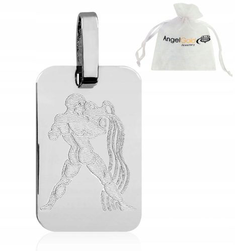  PLATE PENDANT ZODIAC SIGN AQUARIUS SILVER 925
